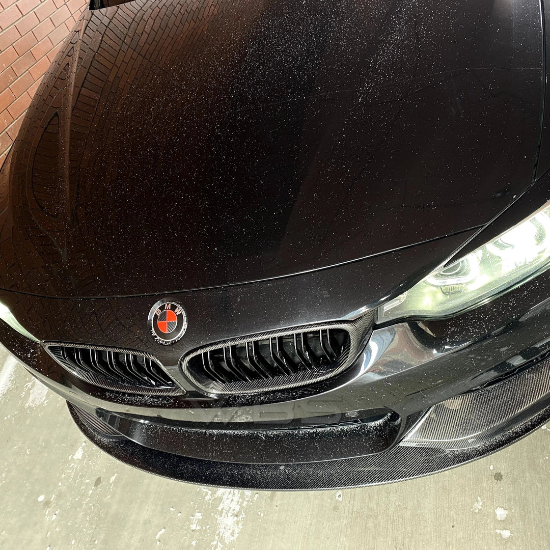 BMW F3X 4 SERIES FRONT GRILLS GENUINE CARBON FIBER DUAL SLATS STYLE