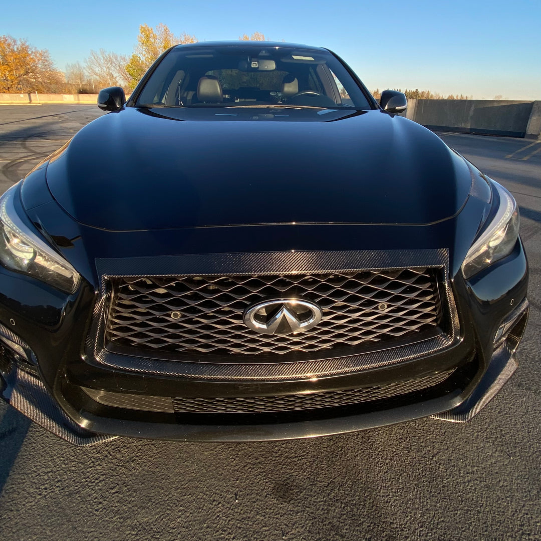 INFINITI Q50 FRONT GRILL FRAME COVER GENUINE CARBON FIBER 2014-2022