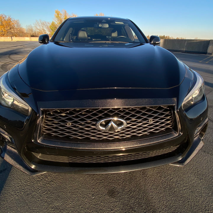 INFINITI Q50 FRONT GRILL FRAME COVER GENUINE CARBON FIBER 2014-2022