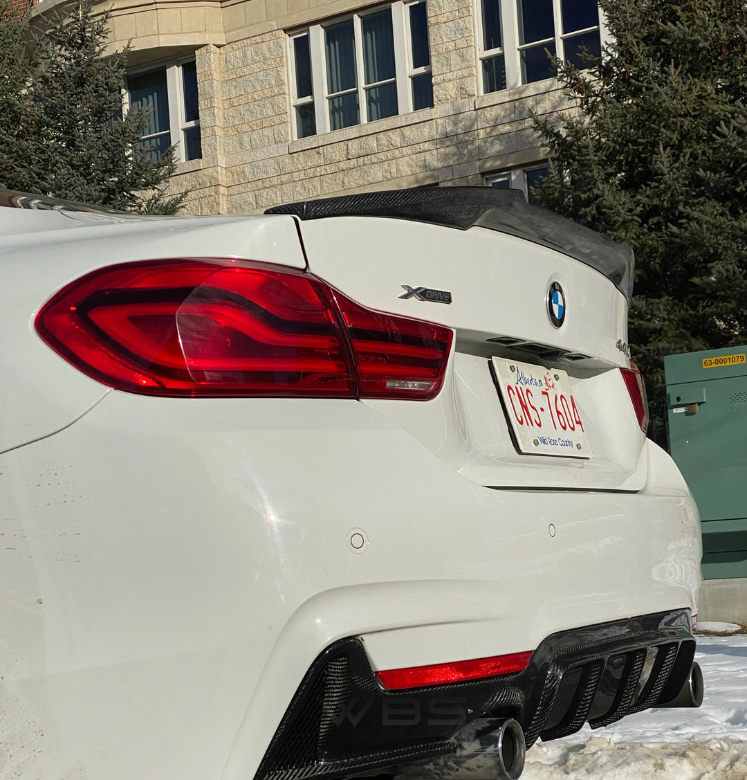 BMW 4 SERIES M4 STYLE TRUNK SPOILER GENUINE CARBON FIBER F32 F33 F36