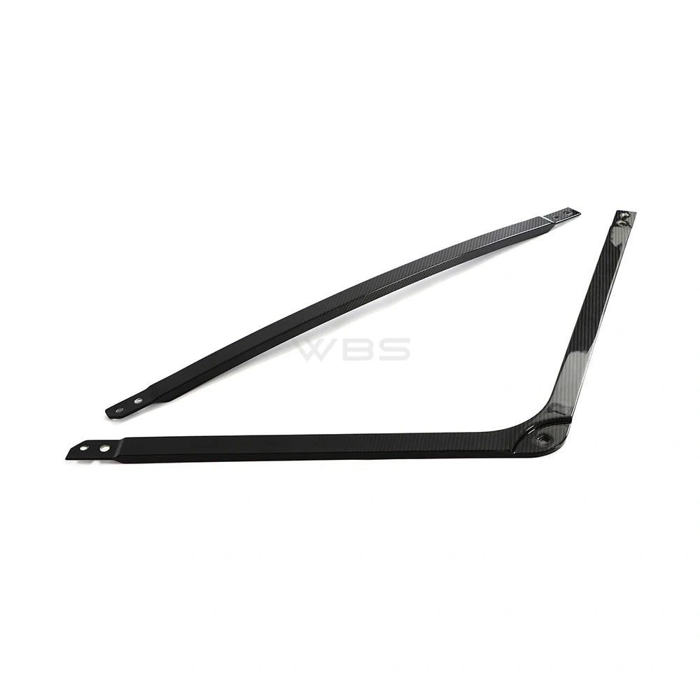 BMW G8X M3 - M4 ENGINE STRUT BRACE BAR DRY CARBON FIBER WITH RED STRIPE ACCENT