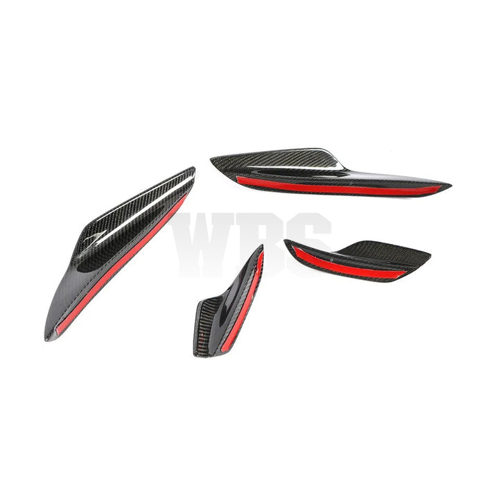BMW E9X M3 FRONT BUMPER CANARDS GENUINE CF GT3 STYLE