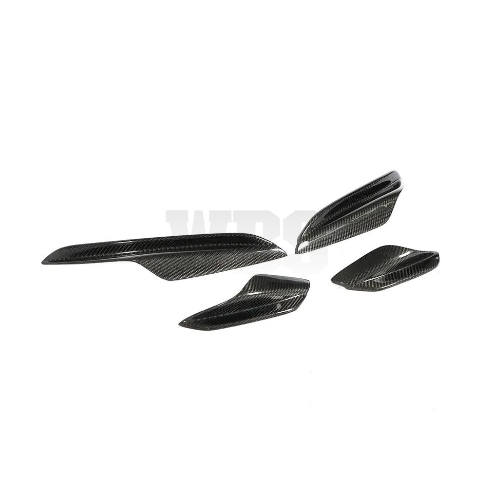 BMW E9X M3 FRONT BUMPER CANARDS GENUINE CF GT3 STYLE