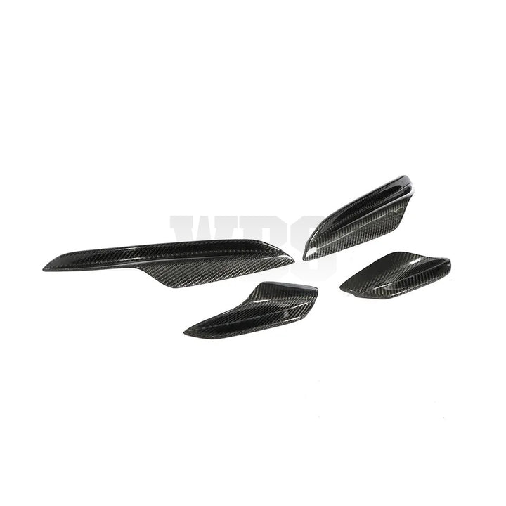 BMW E9X M3 FRONT BUMPER CANARDS GENUINE CF GT3 STYLE