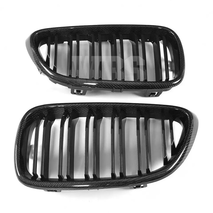 BMW 2 SERIES FRONT GRILLS GENUINE CARBON FIBER DUAL SLATS STYLE