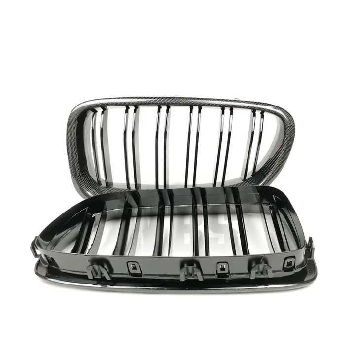 BMW F10 FRONT GRILLS DUAL SLATS STYLE GENUINE CARBON FIBER