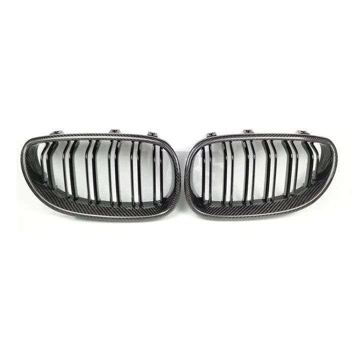 BMW E60 5 SERIES / M5 GENUINE CF FRONT GRILLS DOUBLE SLATS STYLE