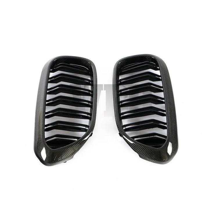 BMW 5 SERIES G30 DUAL SLAT STYLE FRONT GRILLS GENUINE CARBON FIBER