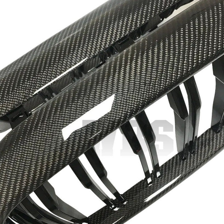 BMW 5 SERIES G30 DUAL SLAT STYLE FRONT GRILLS GENUINE CARBON FIBER