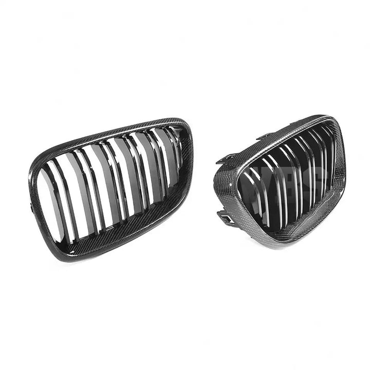 BMW 2 SERIES FRONT GRILLS GENUINE CARBON FIBER DUAL SLATS STYLE