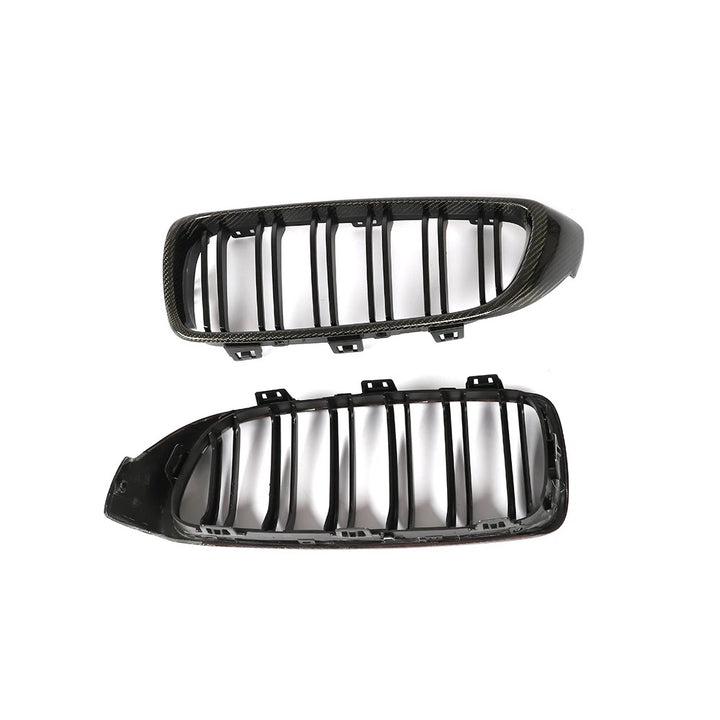 BMW F30 | F31 FRONT GRILLS DOUBLE SLAT STYLE GENUINE CARBON FIBER