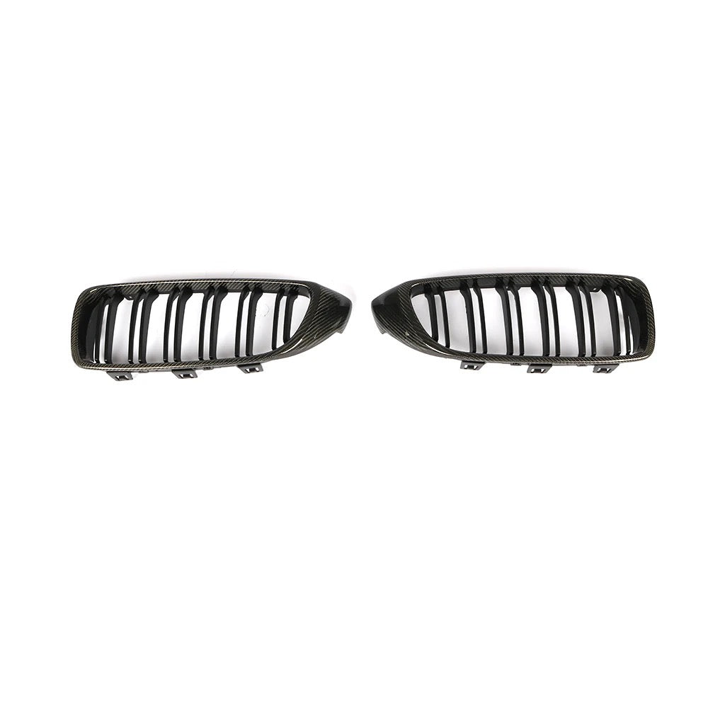 BMW F30 | F31 FRONT GRILLS DOUBLE SLAT STYLE GENUINE CARBON FIBER