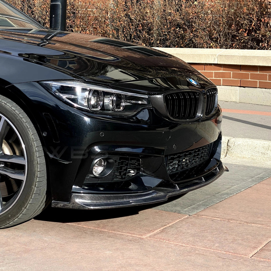 BMW F3X 4 SERIES FRONT BUMPER CANARDS GENUINE CARBON FIBER