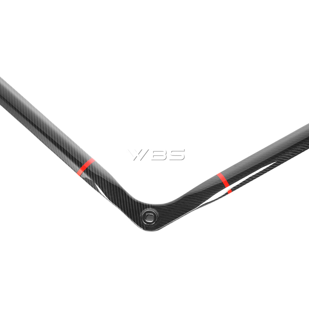 BMW G8X M3 - M4 ENGINE STRUT BRACE BAR DRY CARBON FIBER WITH RED STRIPE ACCENT