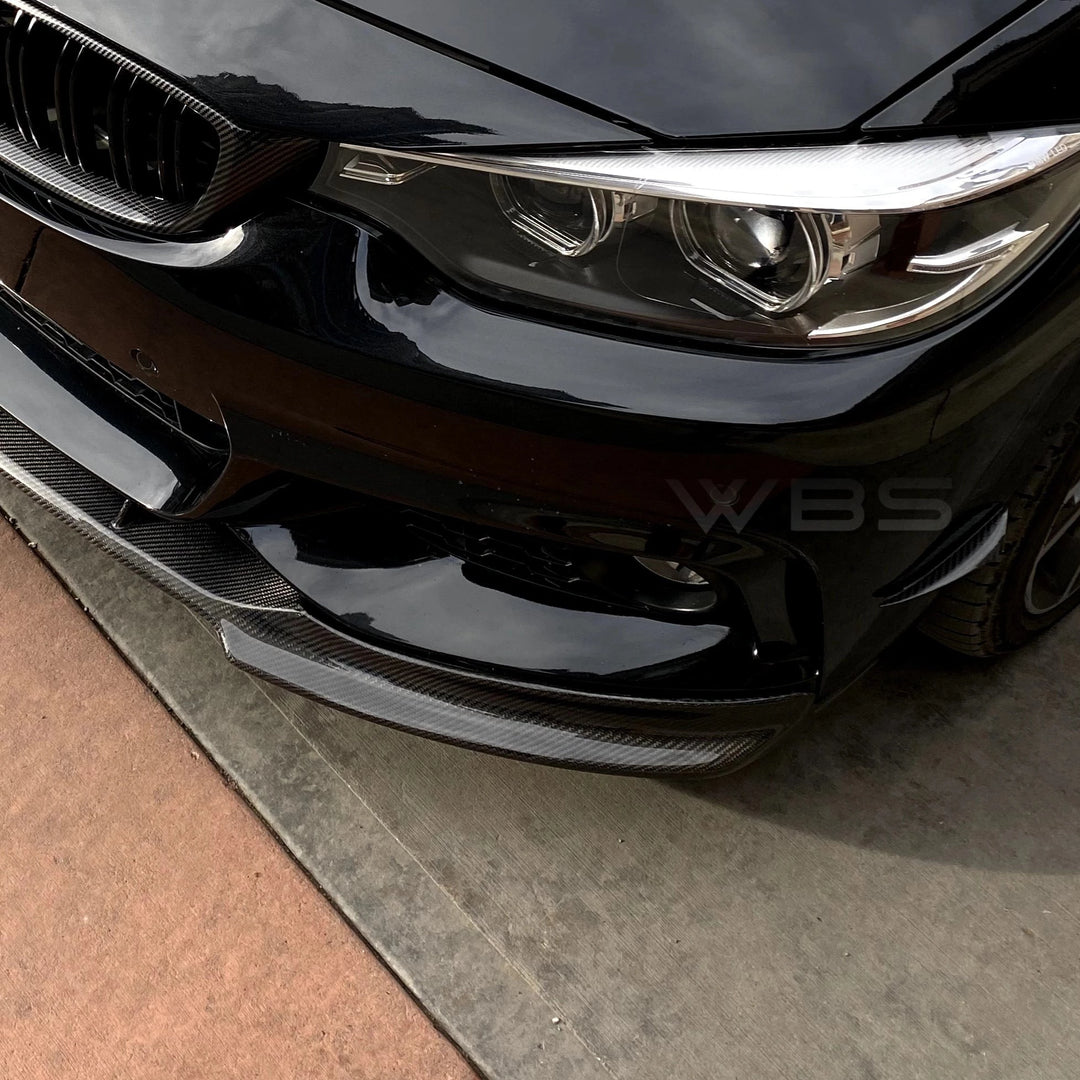 BMW F3X 4 SERIES FRONT BUMPER CANARDS GENUINE CARBON FIBER