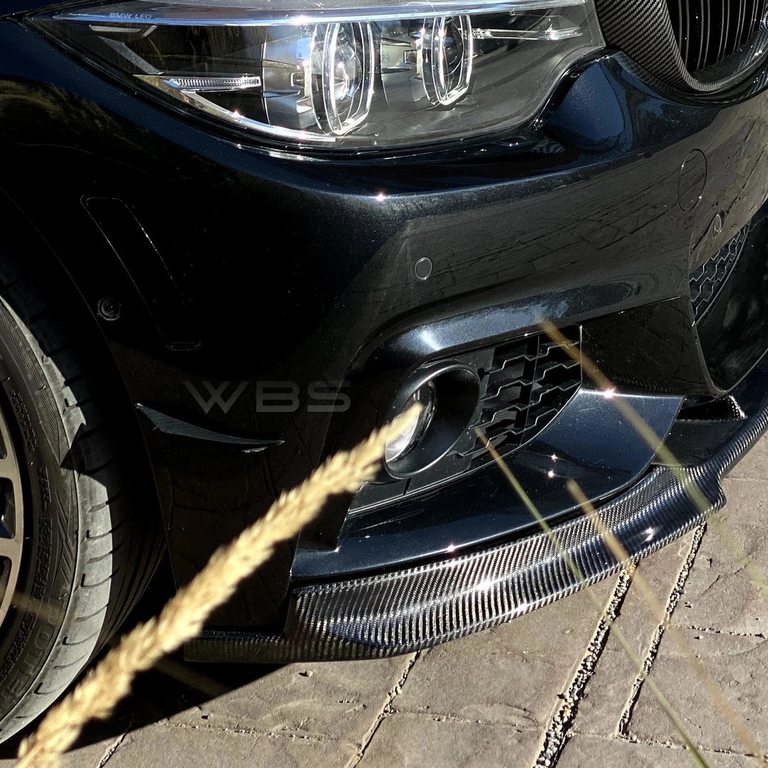 BMW F3X 4 SERIES FRONT BUMPER CANARDS GENUINE CARBON FIBER