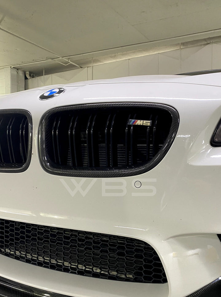 BMW F10 FRONT GRILLS DUAL SLATS STYLE GENUINE CARBON FIBER