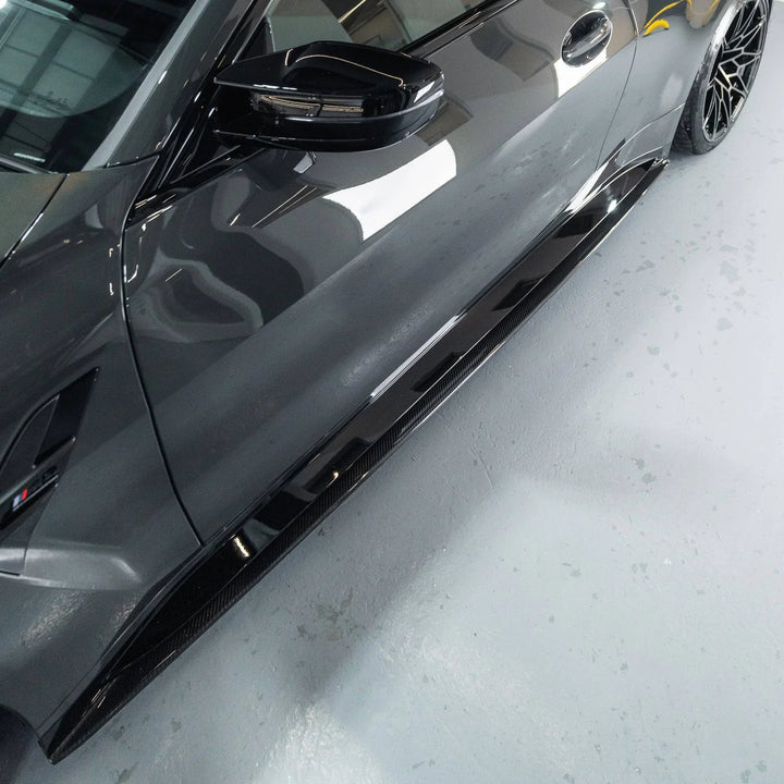 BMW G8X M3 M4 SK1 STYLE SIDE SKIRTS GENUINE DRY CARBON FIBER