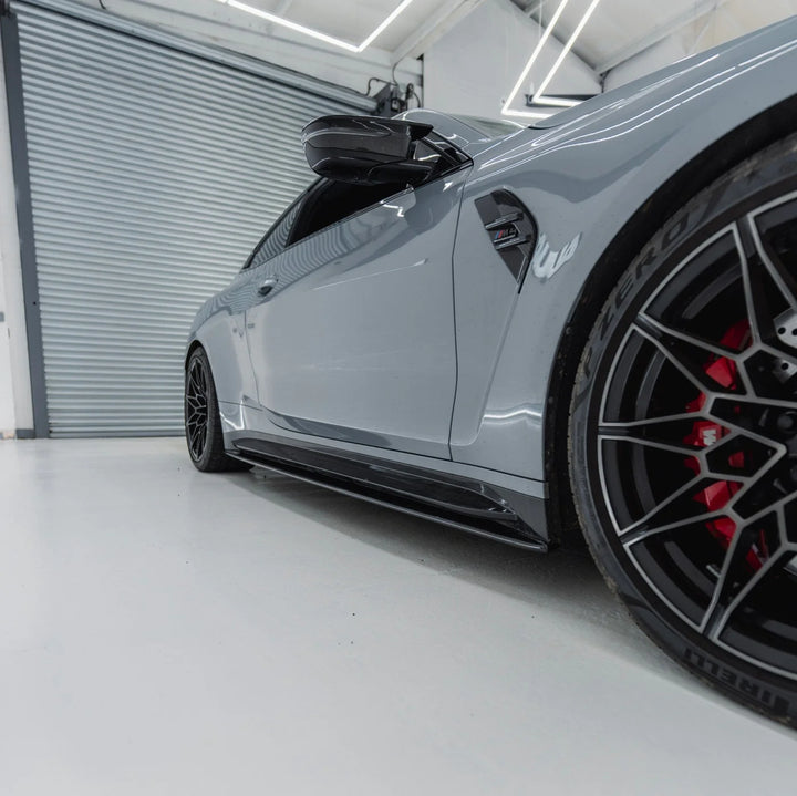 BMW G8X M3 M4 SK1 STYLE SIDE SKIRTS GENUINE DRY CARBON FIBER