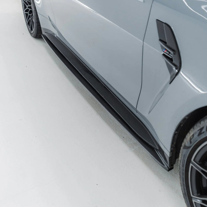 BMW G8X M3 M4 SK1 STYLE SIDE SKIRTS GENUINE DRY CARBON FIBER