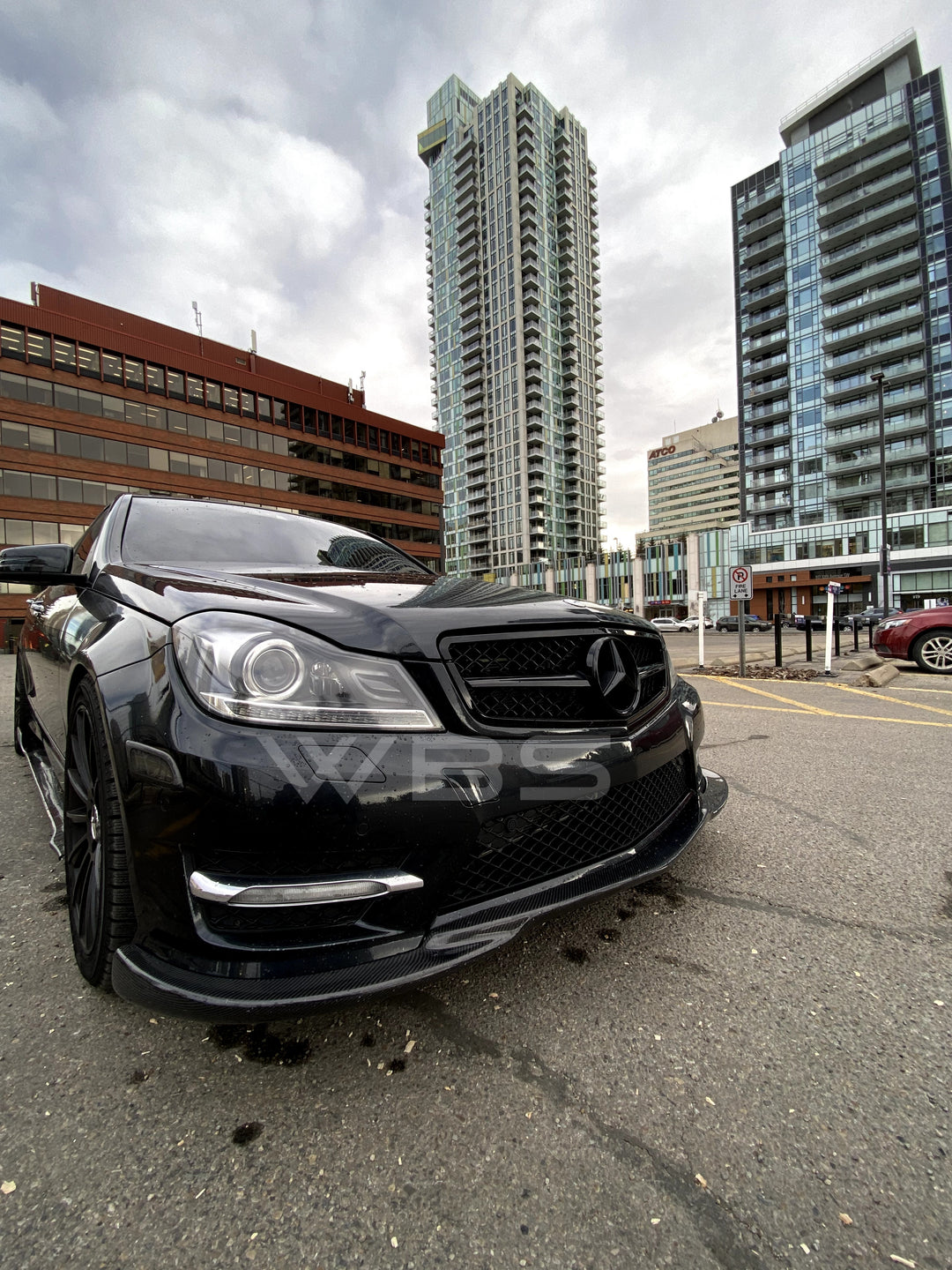 MERCEDES W204 C CLASS/ C63 FRONT LIP BLACK SERIES STYLE GENUINE CF