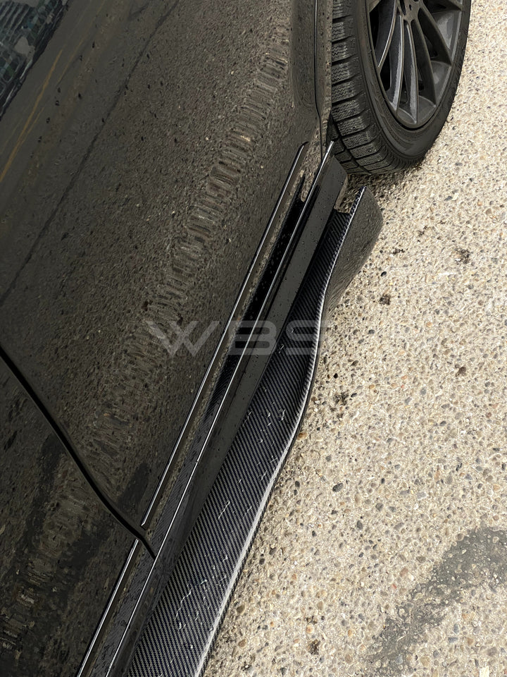 MERCEDES W204 C CLASS/ C63 SEDAN SIDE SKIRT EXTENSIONS GENUINE CARBON FIBER