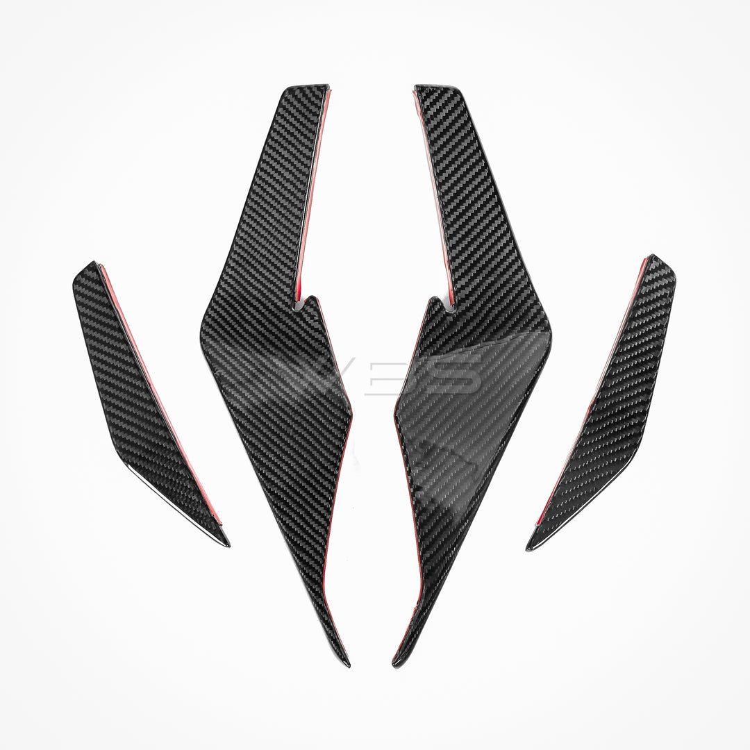 AUDI R8 FACELIFT GT-STYLE FRONT CANARDS KIT GENUINE CARBON FIBER