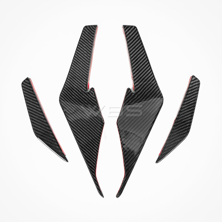 AUDI R8 FACELIFT GT-STYLE FRONT CANARDS KIT GENUINE CARBON FIBER