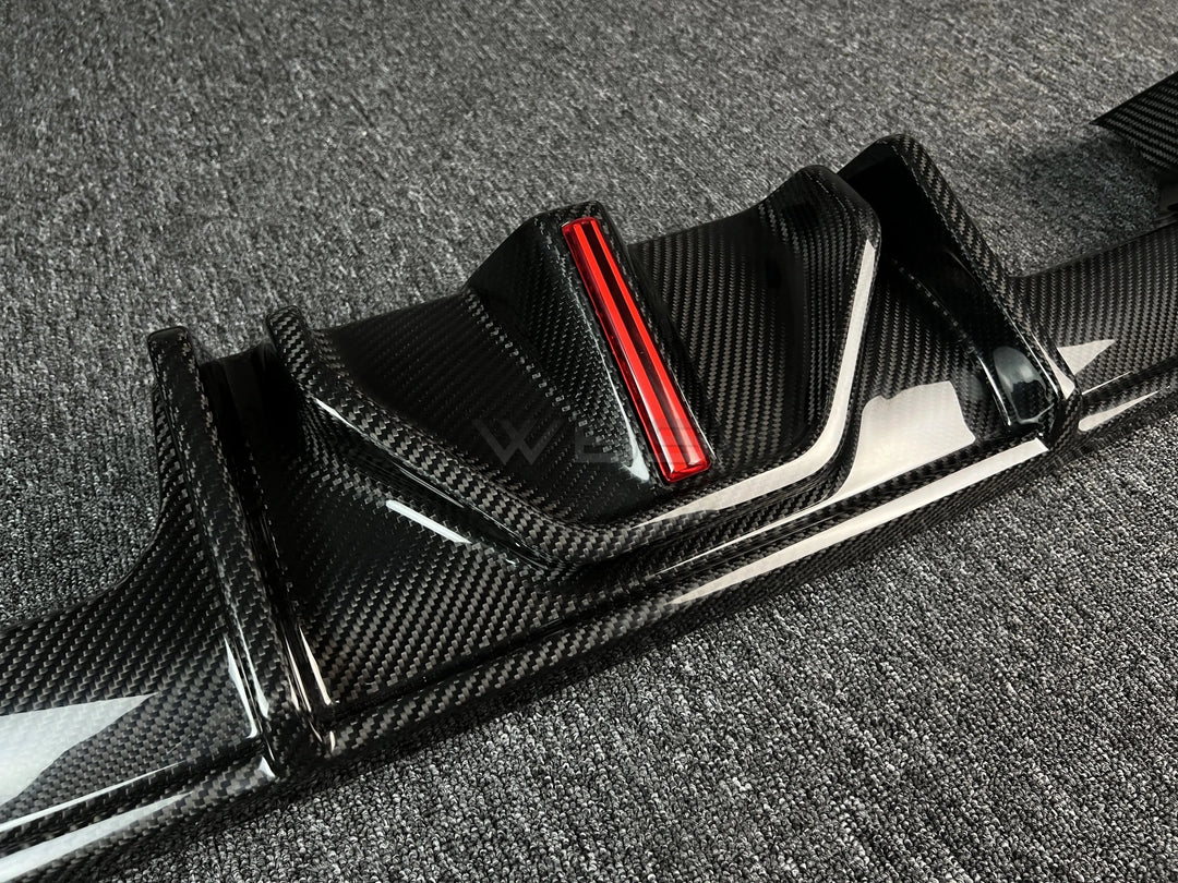 BMW M3/M4 G8X DIFFUSER LED AK STYLE GENUINE CARBON FIBER