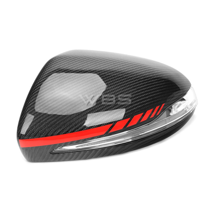 MERCEDES W205 C63/C CLASS MIRROR CAPS AMG STYLE GENUINE CARBON FIBER