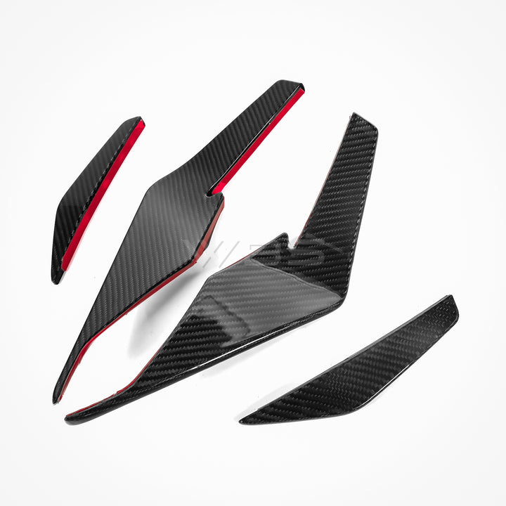AUDI R8 FACELIFT GT-STYLE FRONT CANARDS KIT GENUINE CARBON FIBER