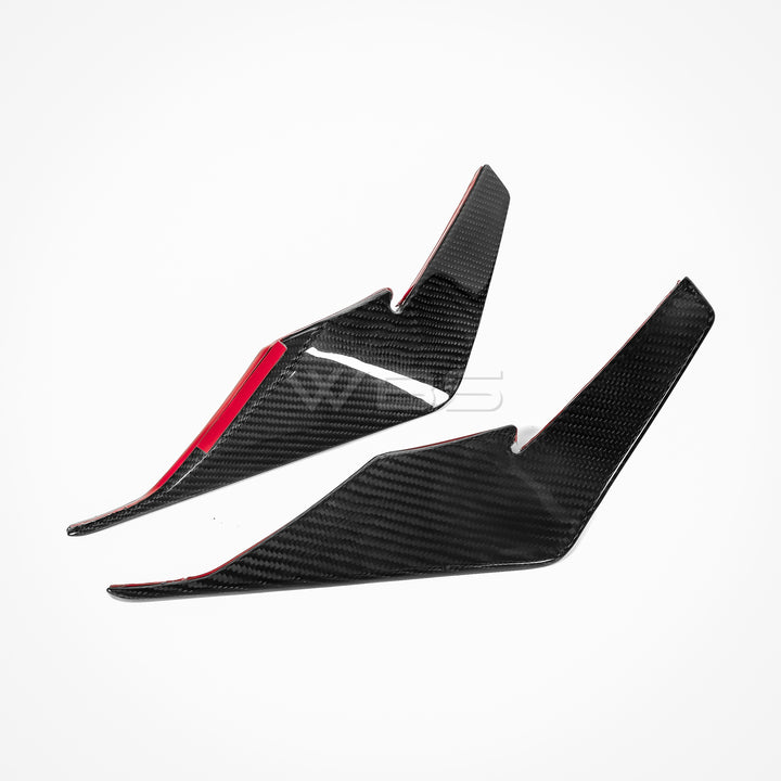 AUDI R8 FACELIFT GT-STYLE FRONT CANARDS KIT GENUINE CARBON FIBER