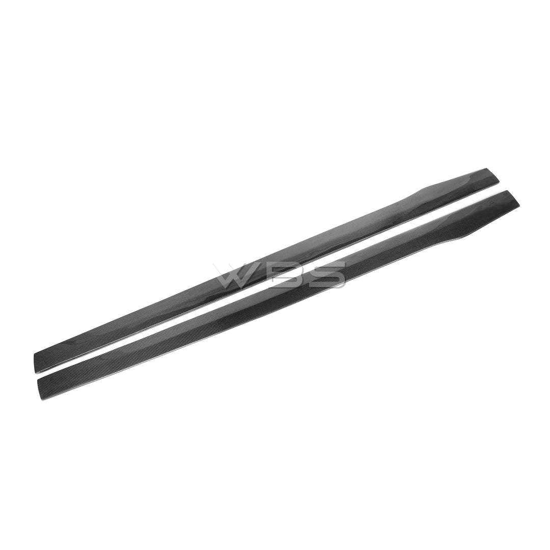 MERCEDES W205 C CLASS/ C63 COUPE V STYLE SIDE SKIRT EXTENSIONS GENUINE CARBON FIBER