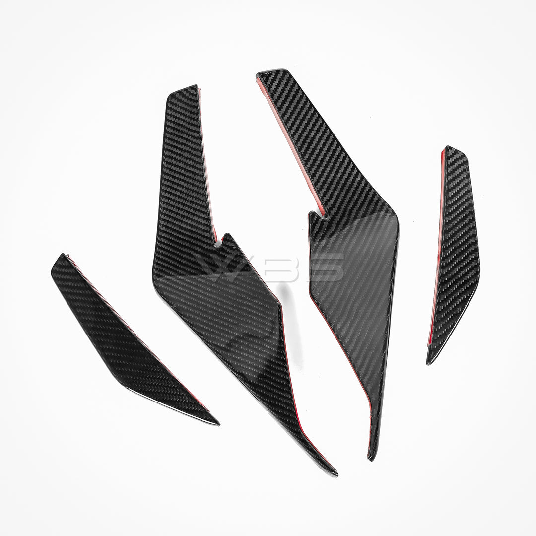 AUDI R8 FACELIFT GT-STYLE FRONT CANARDS KIT GENUINE CARBON FIBER