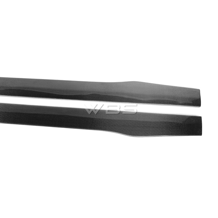 MERCEDES W205 C CLASS/ C63 COUPE V STYLE SIDE SKIRT EXTENSIONS GENUINE CARBON FIBER