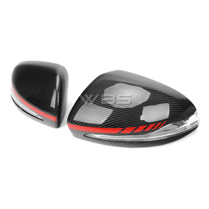 MERCEDES W205 C63/C CLASS MIRROR CAPS AMG STYLE GENUINE CARBON FIBER