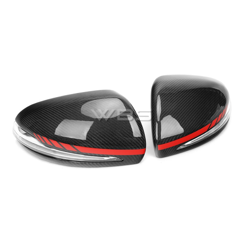 MERCEDES W205 C63/C CLASS MIRROR CAPS AMG STYLE GENUINE CARBON FIBER