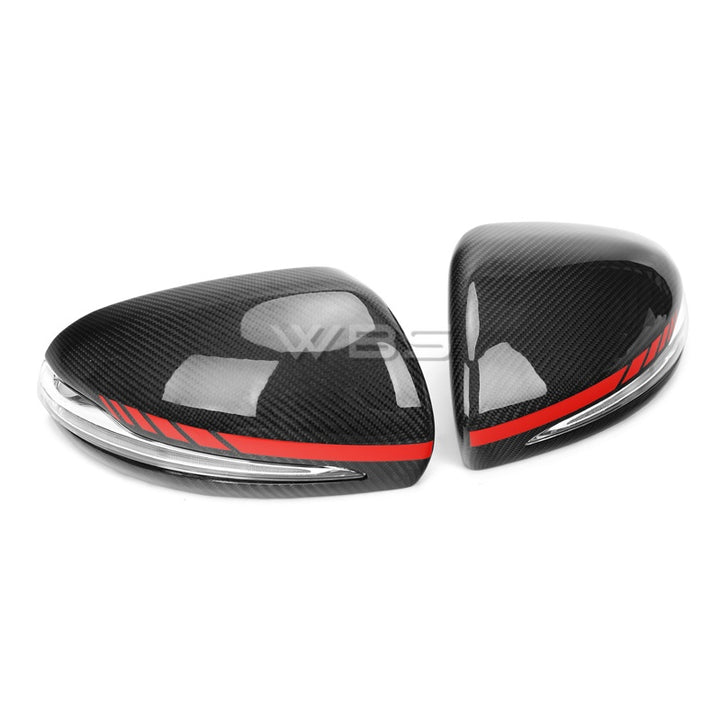MERCEDES W205 C63/C CLASS MIRROR CAPS AMG STYLE GENUINE CARBON FIBER