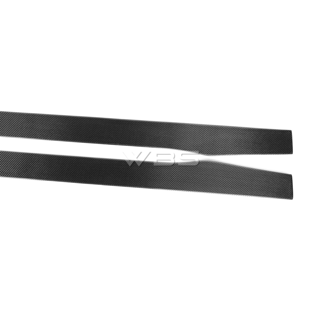 MERCEDES W205 C CLASS/ C63 COUPE V STYLE SIDE SKIRT EXTENSIONS GENUINE CARBON FIBER