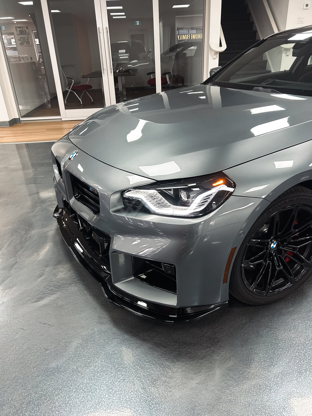 BMW G87 M2 GLOSS BLACK FRONT LIP V1.5 DESIGN