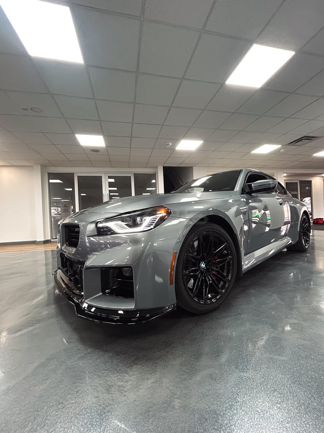BMW G87 M2 GLOSS BLACK FRONT LIP V1.5 DESIGN