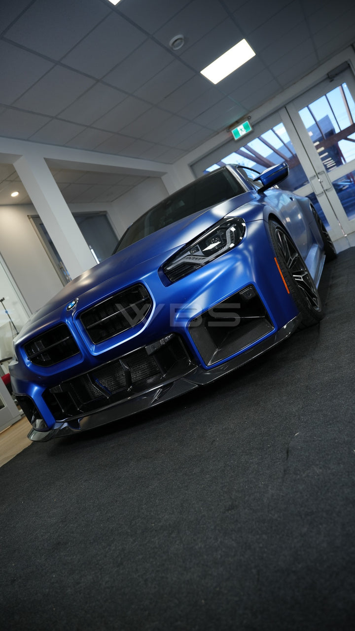 BMW G87 M2 V1 STYLE FRONT LIP GENUINE DRY CARBON FIBER