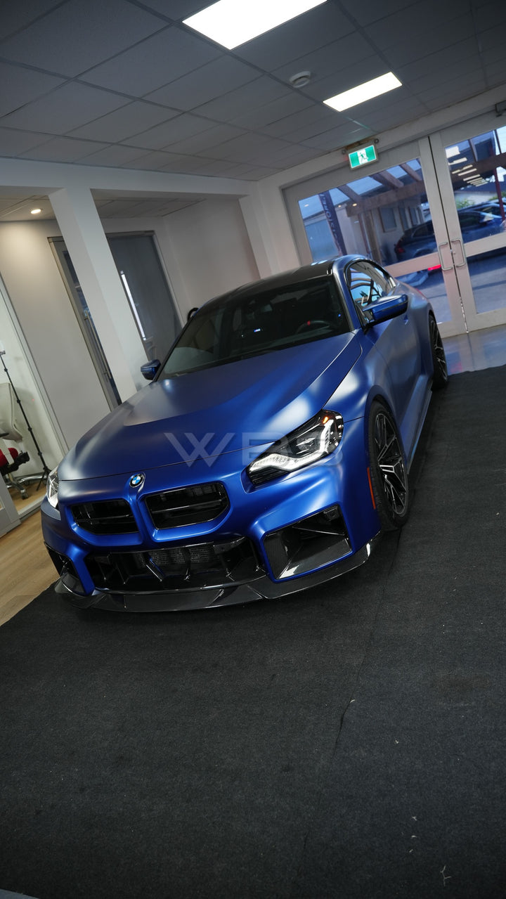 BMW G87 M2 V1 STYLE FRONT LIP GENUINE DRY CARBON FIBER