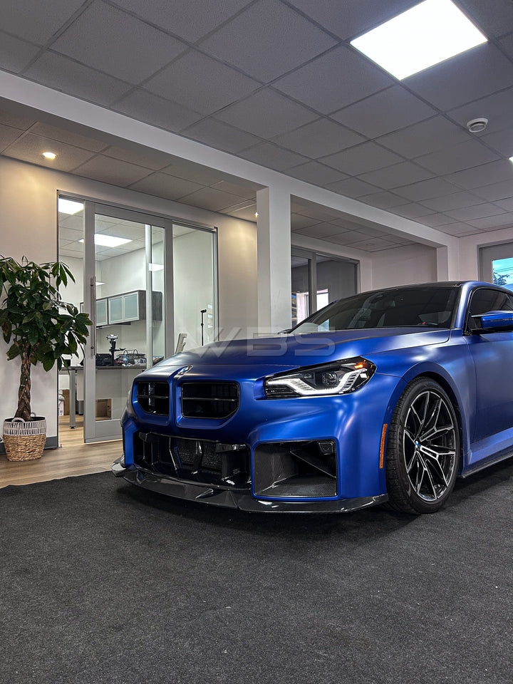 BMW G87 M2 V1 STYLE FRONT LIP GENUINE DRY CARBON FIBER