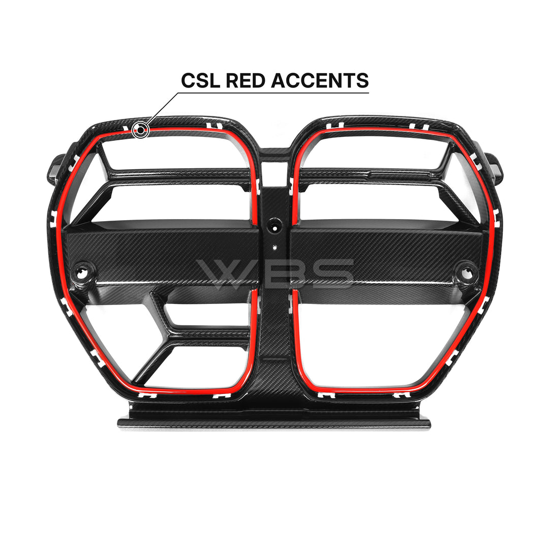 BMW G8X M3 M4 CSL GRILLE/ WITH AERO MESH DESIGN GENUINE DRY CARBON FIBER