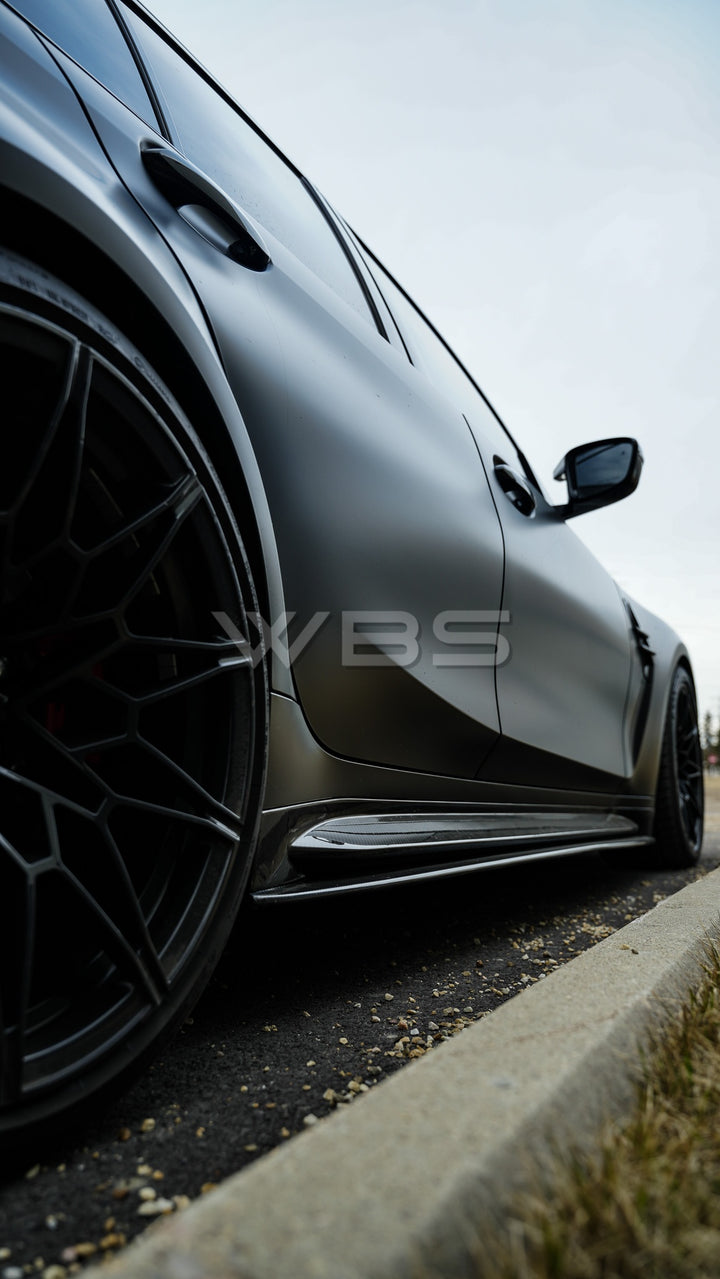 BMW G8X M3 M4 SK1 STYLE SIDE SKIRTS GENUINE DRY CARBON FIBER