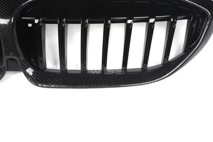 BMW G20 FRONT GRILLS GENUINE CARBON FIBER DUAL SLATS/ DIAMOND STYLE