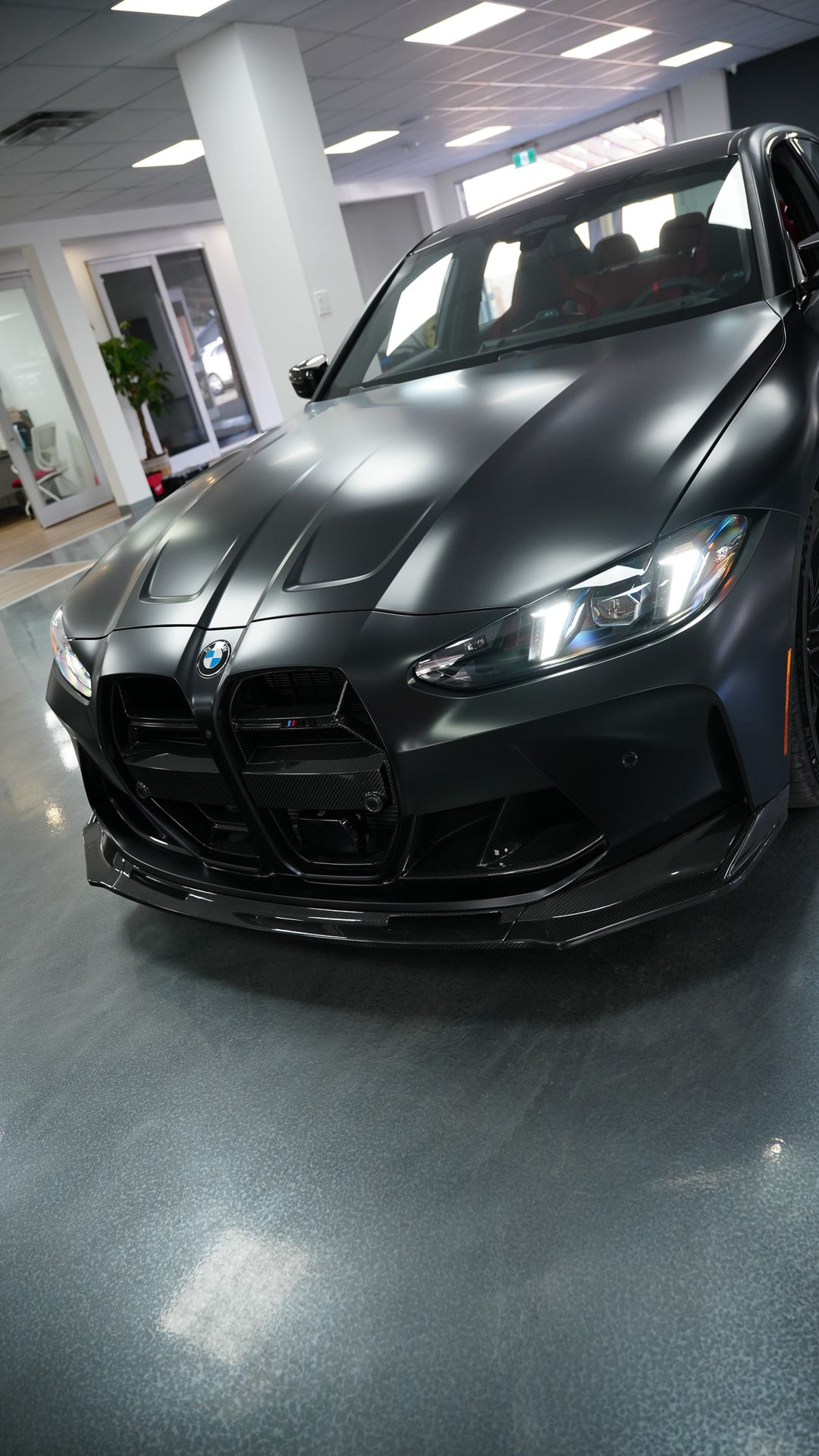 BMW G8X M3 M4 V-STYLE FRONT LIP GENUINE CARBON FIBER