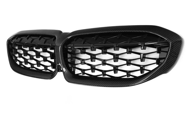 BMW G20 FRONT GRILLS GENUINE CARBON FIBER DUAL SLATS/ DIAMOND STYLE