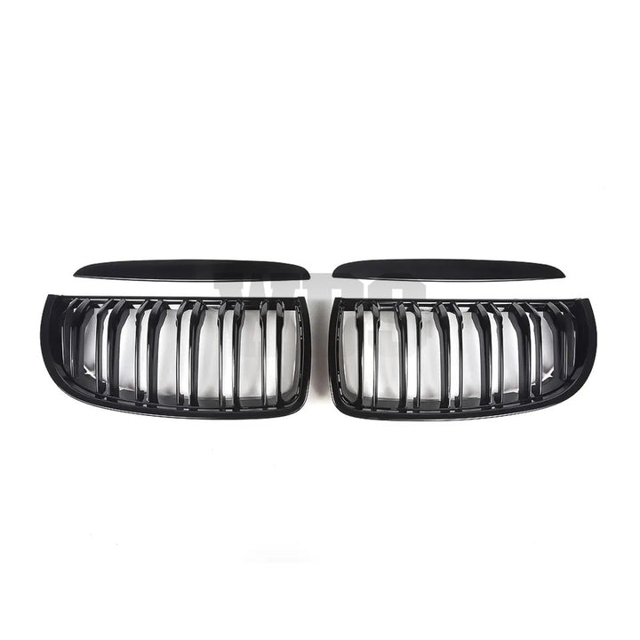 BMW E90 E91 FRONT GRILLS DUAL SLATS STYLE GENUINE CF/ GLOSSY BLACK